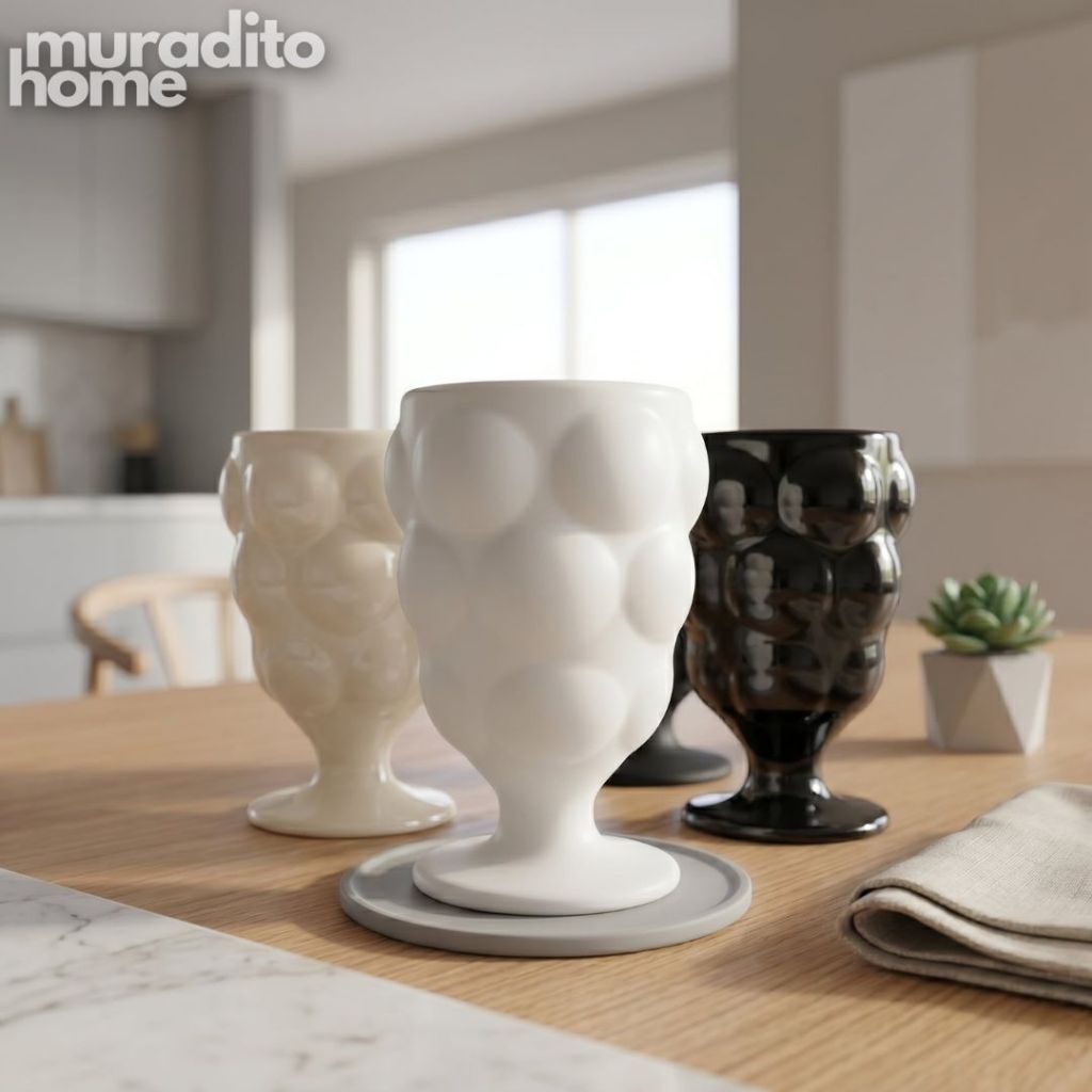 Muraditohome Aesthetic Ceramic Bubble Goblet 200ml