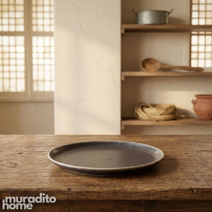 Muraditohome Premium Dark Grey Stoneware Dinnerware Collection