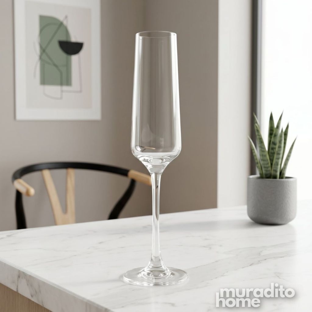 Muraditohome Premium Champagne Flute Glass Stemware 195ml