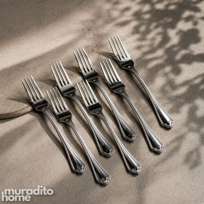 Muraditohome Elegant Beaded Stainless Steel Flatware High Quality Classic Dining Utensils