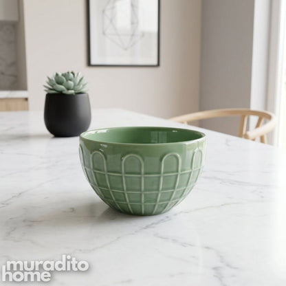 Muraditohome Mini Textured Ceramic Dessert Bowl 3.5x2 in