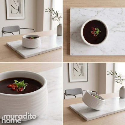 Muraditohome Aesthetic Ribbed Ceramic Dip Sauce 2.25x1.5 inches