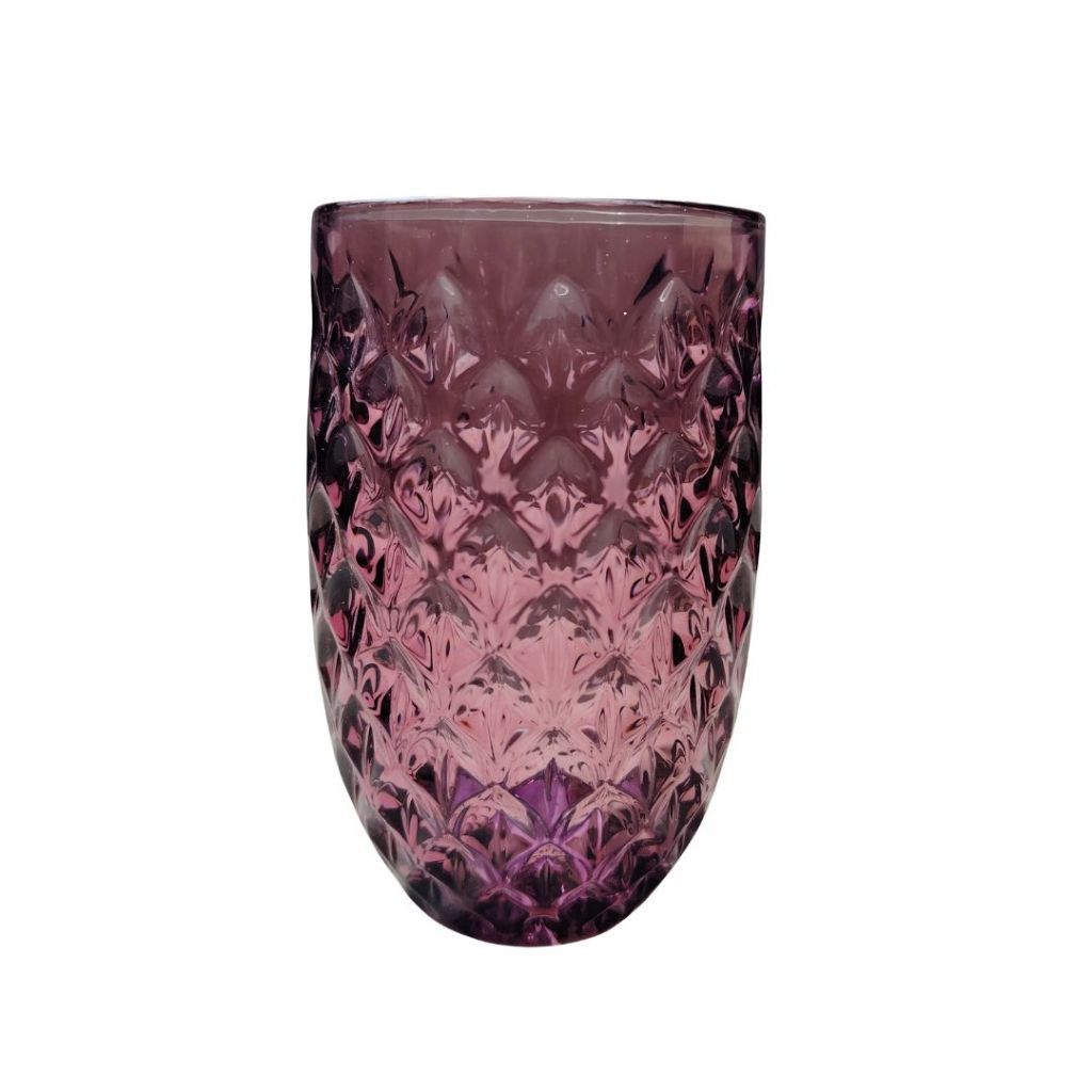 Muraditohome Neytiri Plum Glassware Collection | Premium Vintage Embossed Purple Glass