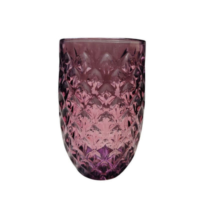 Muraditohome Neytiri Plum Glassware Collection | Premium Vintage Embossed Purple Glass