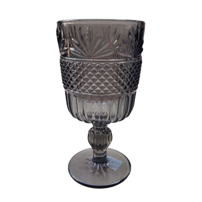 Muraditohome Dorian Ash Glassware Collection | Premium Vintage Multi-Textured Smoke Grey Glass