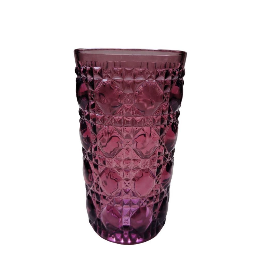 Muraditohome Zurina Plum Glassware Collection | Premium Vintage Jewel Geometric Purple Glass