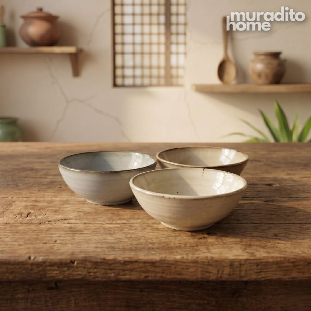 Muraditohome Rustic Stoneware Dip Sauce 4x1.5 inches