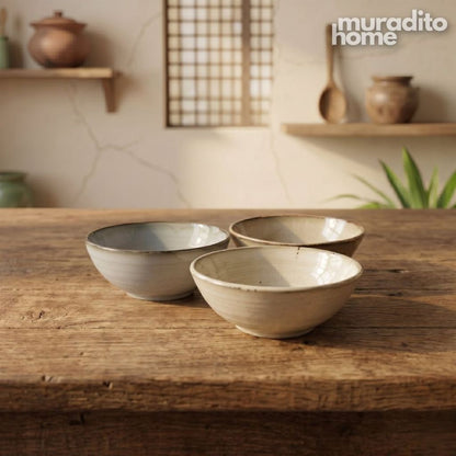 Muraditohome Rustic Stoneware Dip Sauce 4x1.5 inches