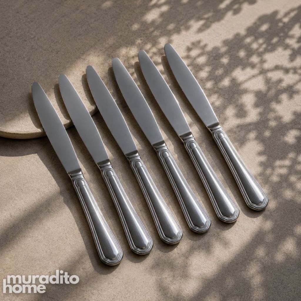 Muraditohome Elegant Beaded Stainless Steel Flatware High Quality Classic Dining Utensils