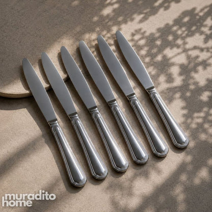 Muraditohome Elegant Beaded Stainless Steel Flatware High Quality Classic Dining Utensils