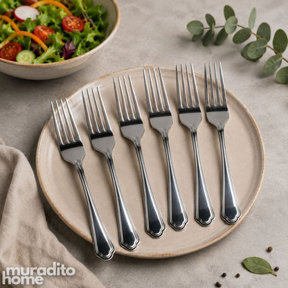 Muraditohome Elegant Beaded Stainless Steel Flatware High Quality Classic Dining Utensils