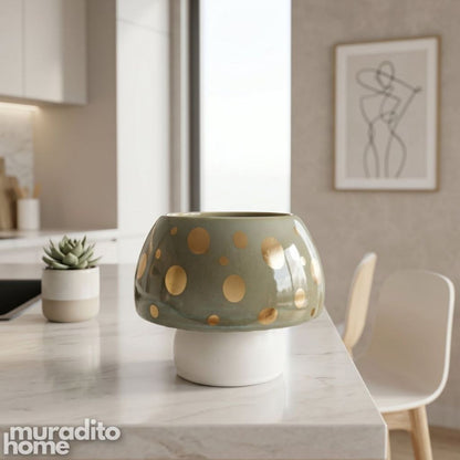 Muraditohome Aesthetic Whimsical Ceramic Candle Stand 3.75x4.5 in