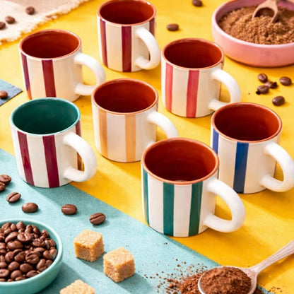 Muraditohome Alara Striped Ceramic Mug 150 ml