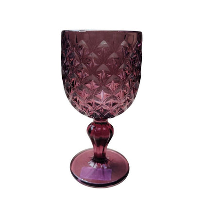 Muraditohome Neytiri Plum Glassware Collection | Premium Vintage Embossed Purple Glass