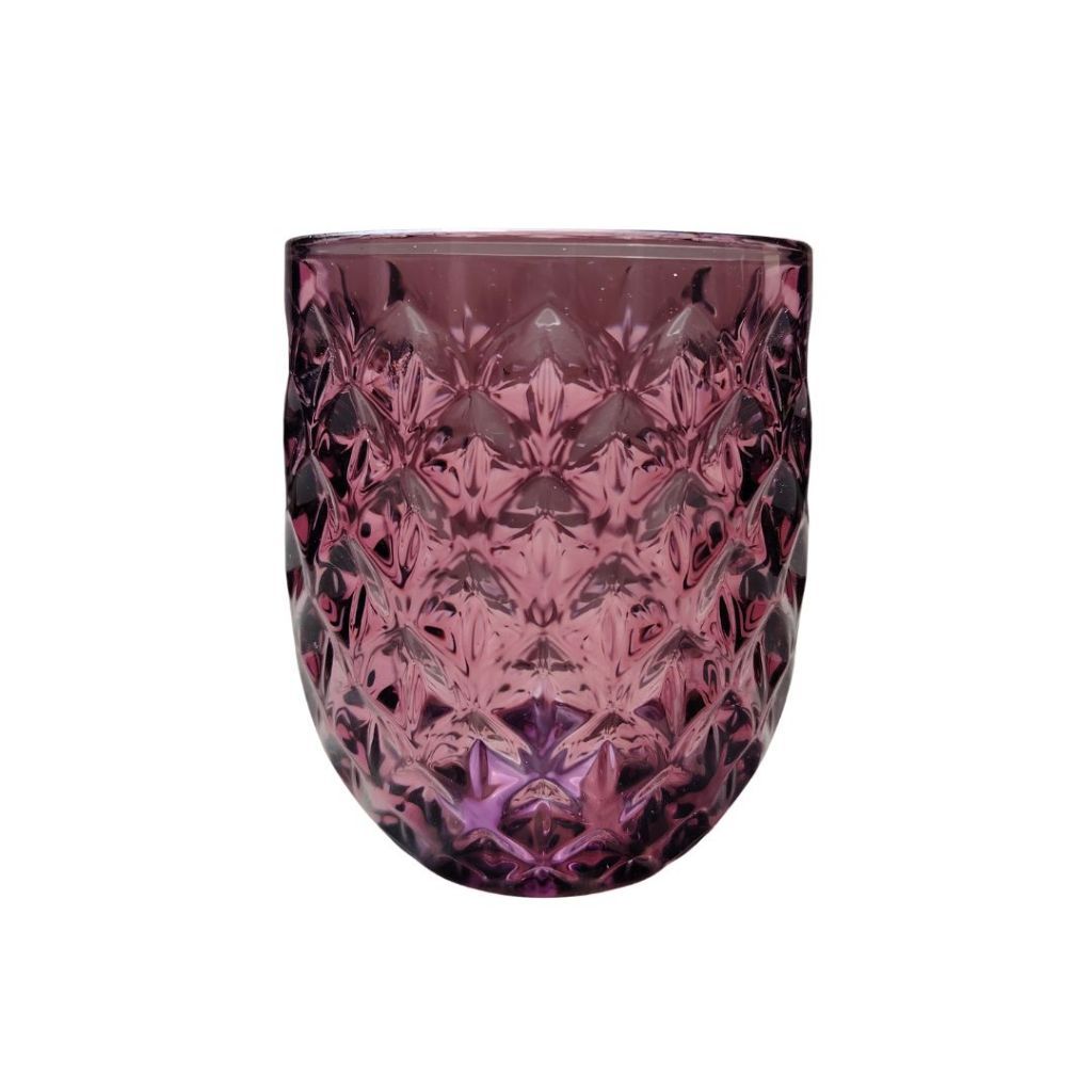 Muraditohome Neytiri Plum Glassware Collection | Premium Vintage Embossed Purple Glass