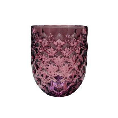 Muraditohome Neytiri Plum Glassware Collection | Premium Vintage Embossed Purple Glass