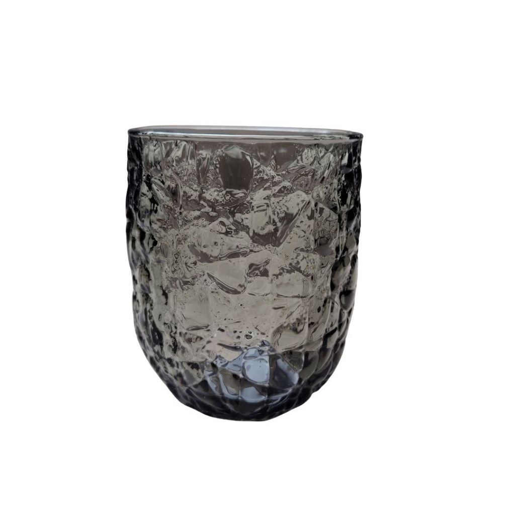 Muraditohome Azula Ash Glassware Collection | Premium Vintage Hammered Smoke Grey Glass