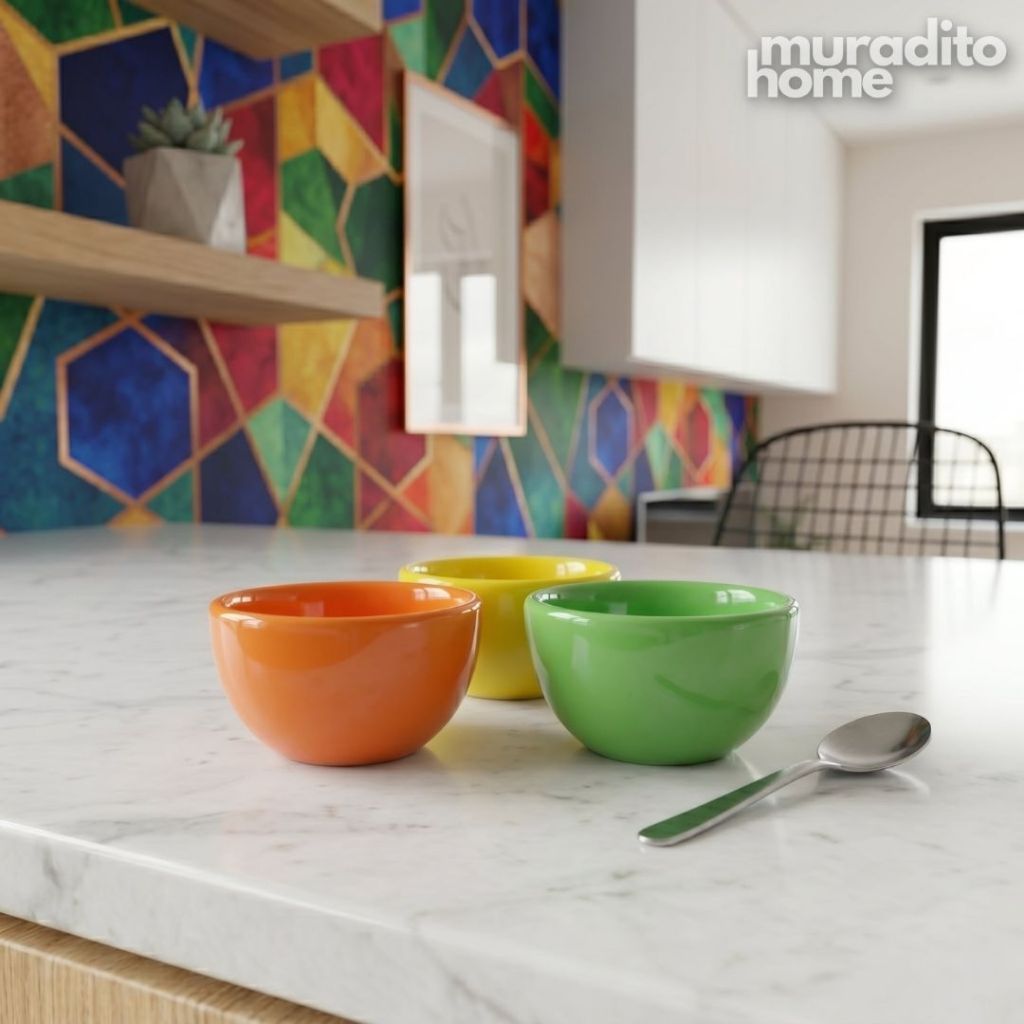 Muraditohome Colorful Ceramic Sauce Dish | Mini Dip Bowl for Condiments, Soy Sauce 2.5x1.5 inches