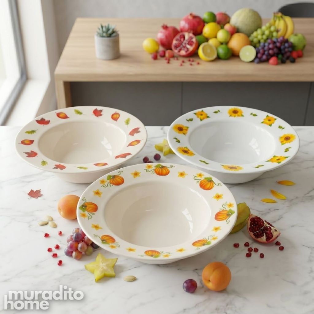 Muraditohome Extra Large Ceramic Serving Bowl14x5 inches
