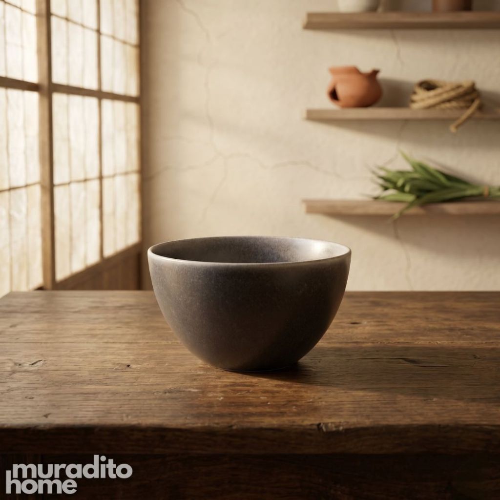 Muraditohome Premium Dark Grey Stoneware Dinnerware Collection