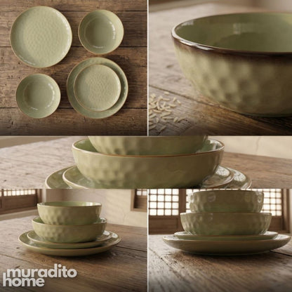 Muraditohome Premium Sage Green Stoneware Dinnerware Collection