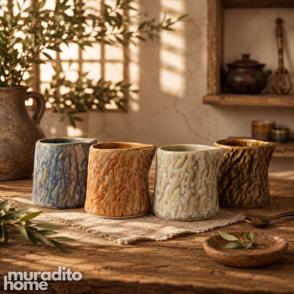 Muraditohome Vinya Porcelain Milk Jug 50ml | Mini Creamer & Sauce Jug | Lava, Sea, Moss & Grass