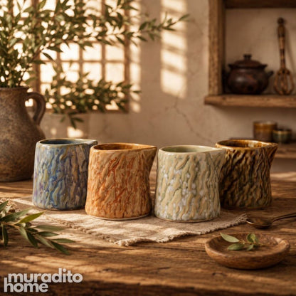 Muraditohome Vinya Porcelain Milk Jug 50ml | Mini Creamer & Sauce Jug | Lava, Sea, Moss & Grass