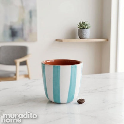 Muraditohome Alaria Striped Ceramic Espresso Cup 100 ml