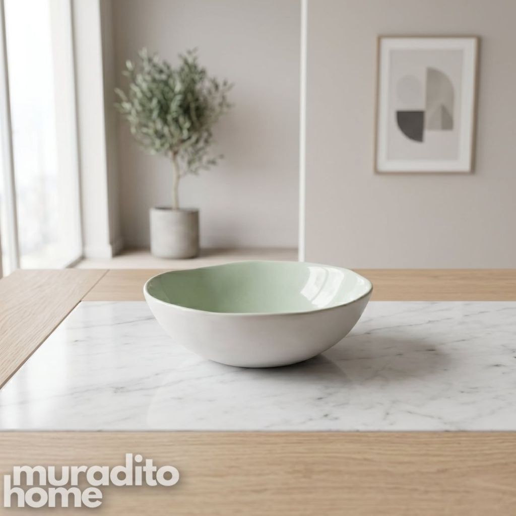 Muraditohome Minamalist Two-Tone Ceramic Bowl 5x1.5 inches