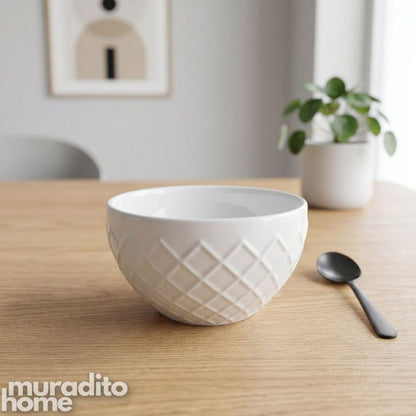 Muraditohome Mini Textured Ceramic Dessert Bowl 3.5x2 in