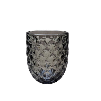 Muraditohome Neytiri Ash Vintage Glassware | Embossed Ash Glass Goblet & Tumblers