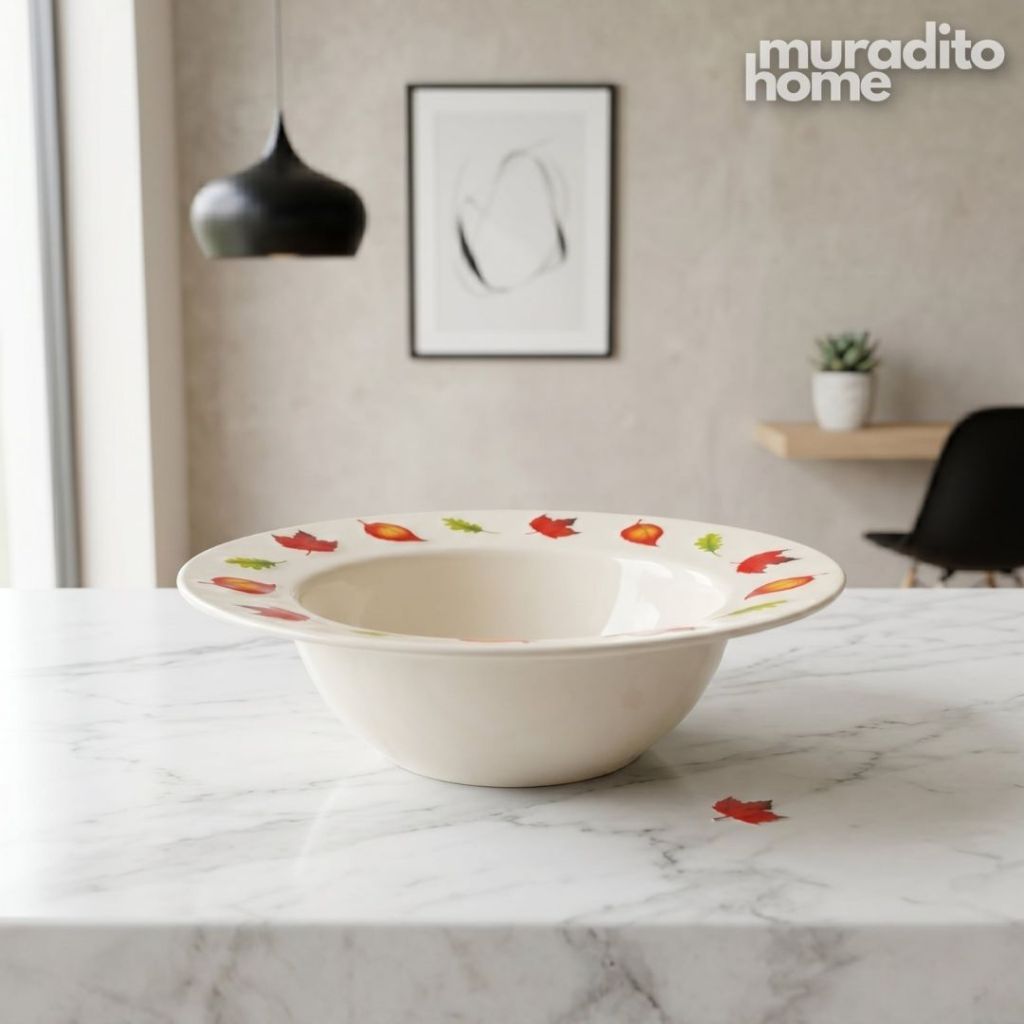 Muraditohome Extra Large Ceramic Serving Bowl14x5 inches