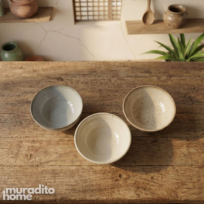 Muraditohome Rustic Stoneware Dip Sauce 4x1.5 inches