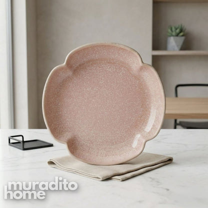 Muraditohome Vida Scalloped Ceramic Bread Plate 6.5 in
