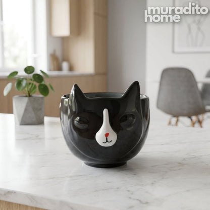 Muraditohome Cute 3D Animal Face Ceramic Bowl 5.25x4 inches