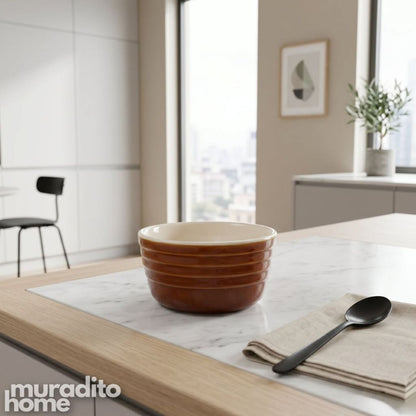 Muraditohome Aesthetic Ribbed Ceramic Bowl 3.25x1.75 inches
