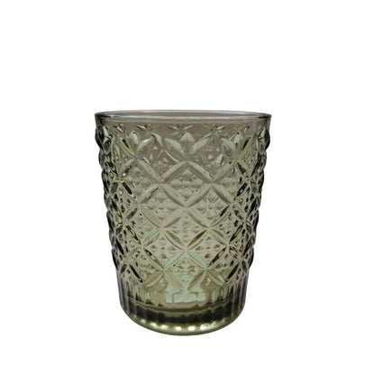 Muraditohome Jinora Moss Glassware Collection | Premium Vintage Embossed Green Glass