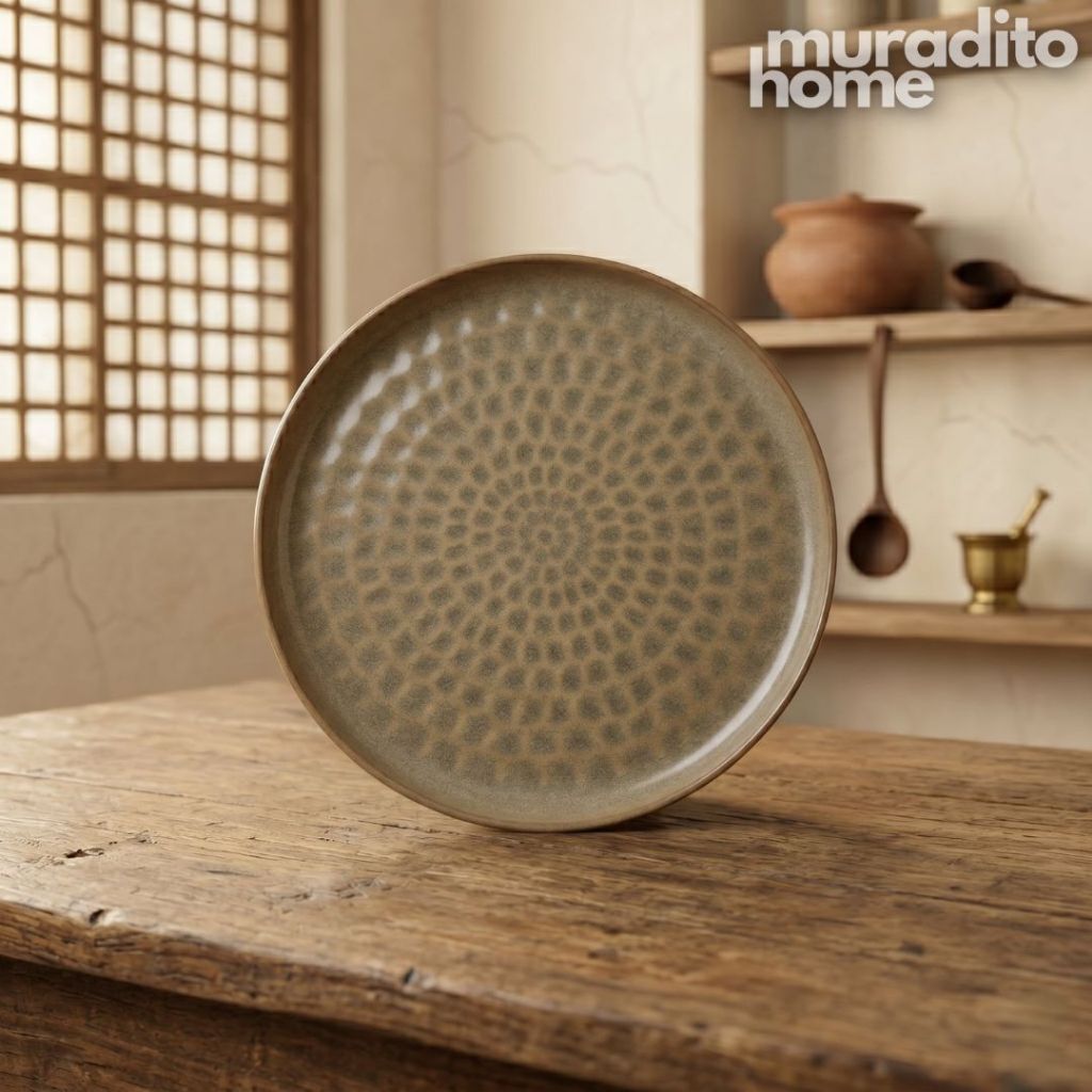 Muraditohome Aesthetic Textured Stoneware Dinner Plate 10.25x1 inches