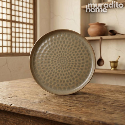 Muraditohome Aesthetic Textured Stoneware Dinner Plate 10.25x1 inches