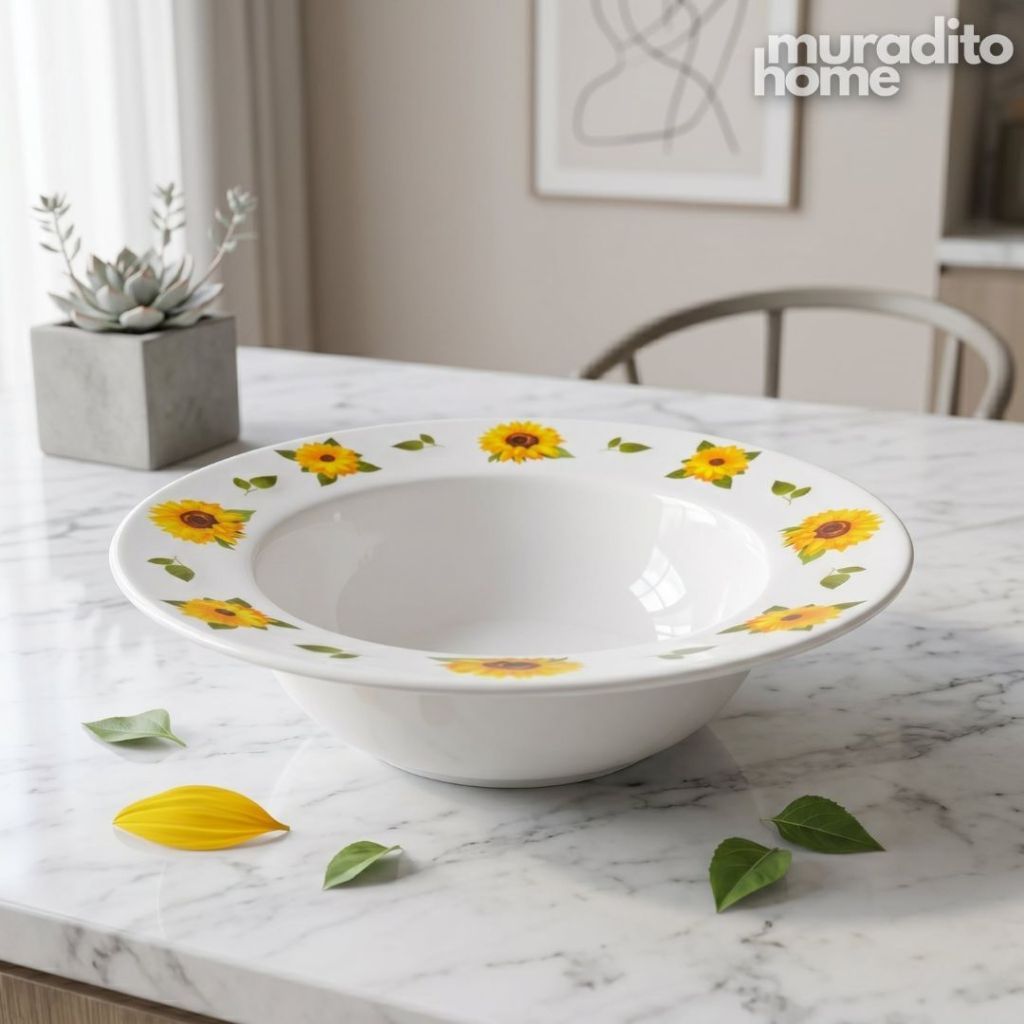 Muraditohome Extra Large Ceramic Serving Bowl14x5 inches
