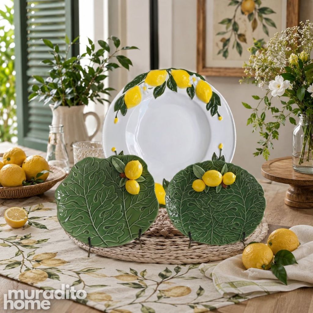 Muraditohome Bella & Monstera Premium Porcelain Plate Collection