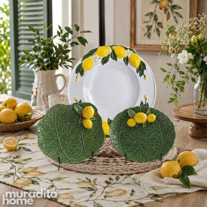 Muraditohome Bella & Monstera Premium Porcelain Plate Collection