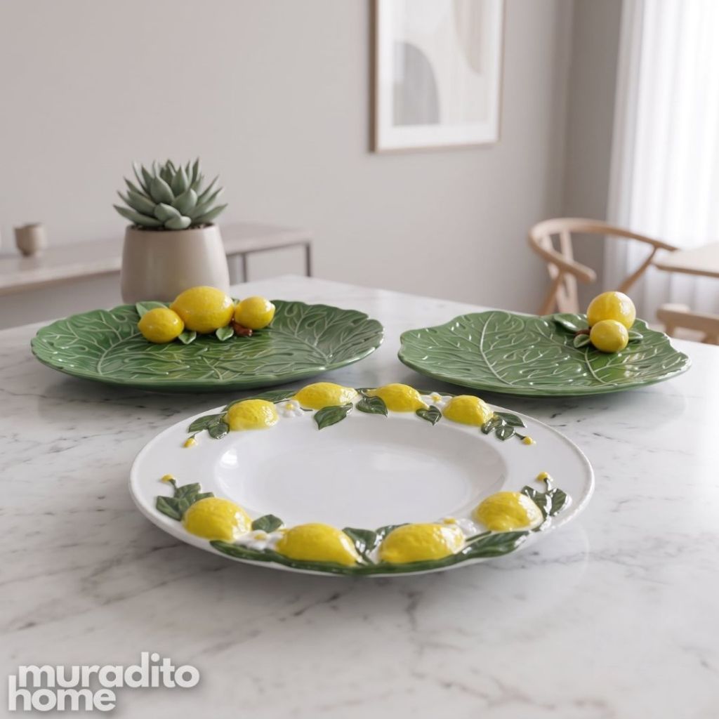 Muraditohome Bella & Monstera Premium Porcelain Plate Collection