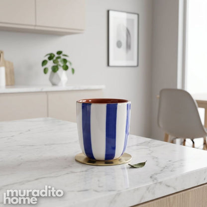 Muraditohome Alaria Striped Ceramic Espresso Cup 100 ml
