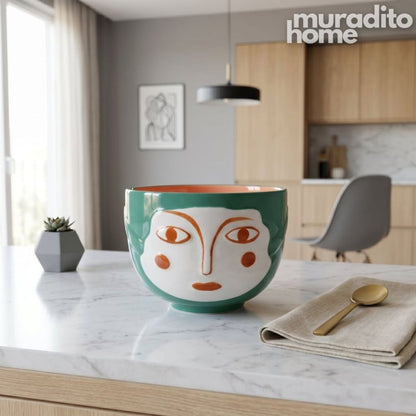 Muraditohome Cute 3D Animal Face Ceramic Bowl 5.25x4 inches