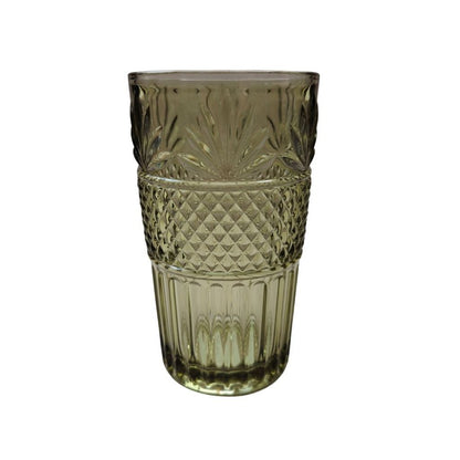 Muraditohome Dorian Moss Glassware Collection | Premium Vintage Multi-Textured Green Glass