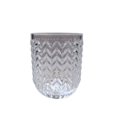 Muraditohome Zolia Clear Glassware Collection | Premium Vintage Wavy Chevron Transparent Glass