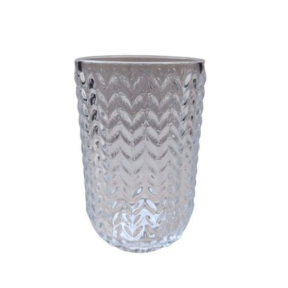 Muraditohome Zolia Clear Glassware Collection | Premium Vintage Wavy Chevron Transparent Glass