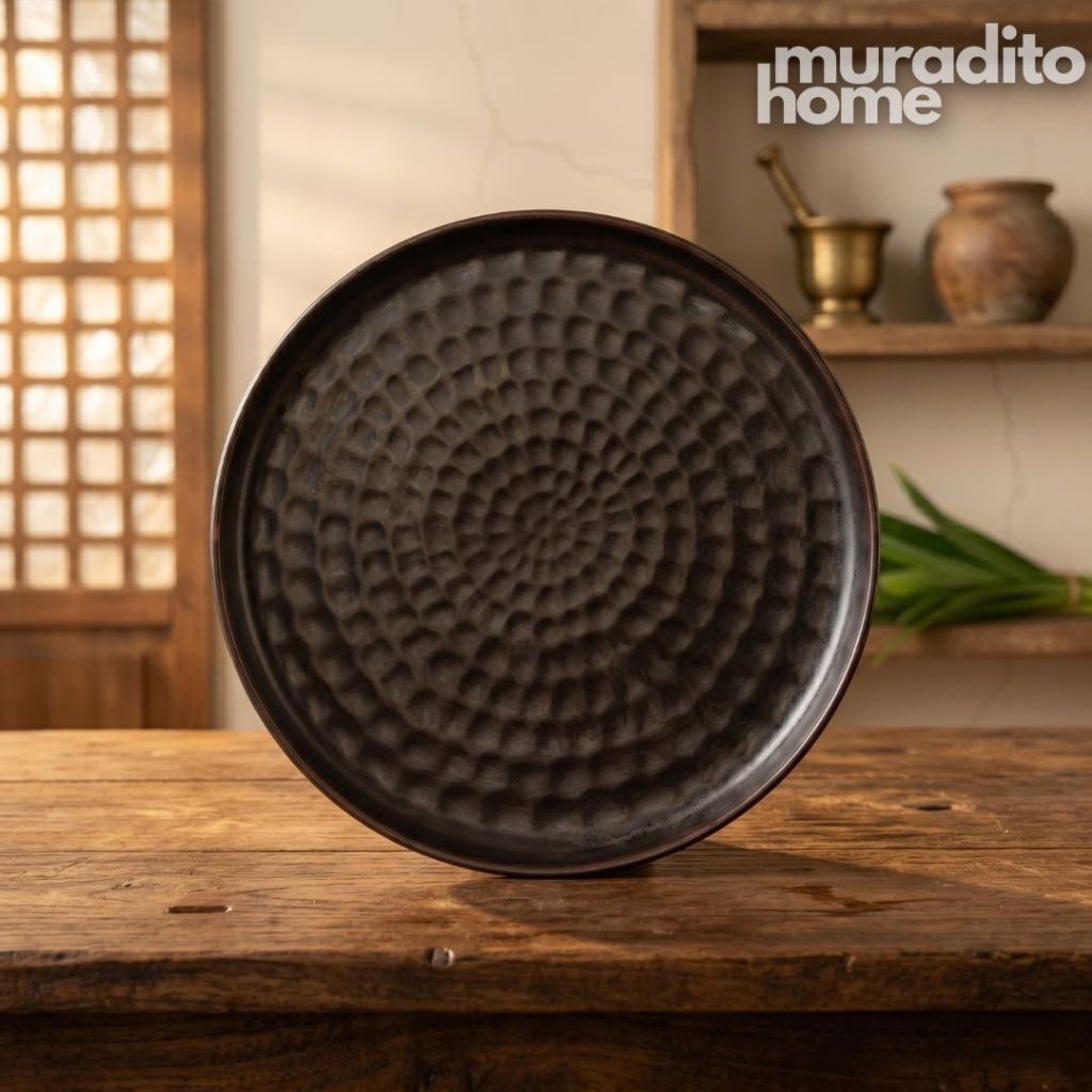 Muraditohome Aesthetic Textured Stoneware Dinner Plate 10.25x1 inches