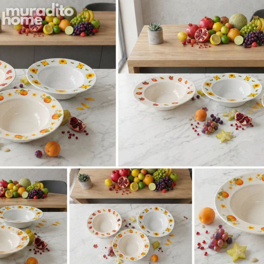 Muraditohome Extra Large Ceramic Serving Bowl14x5 inches